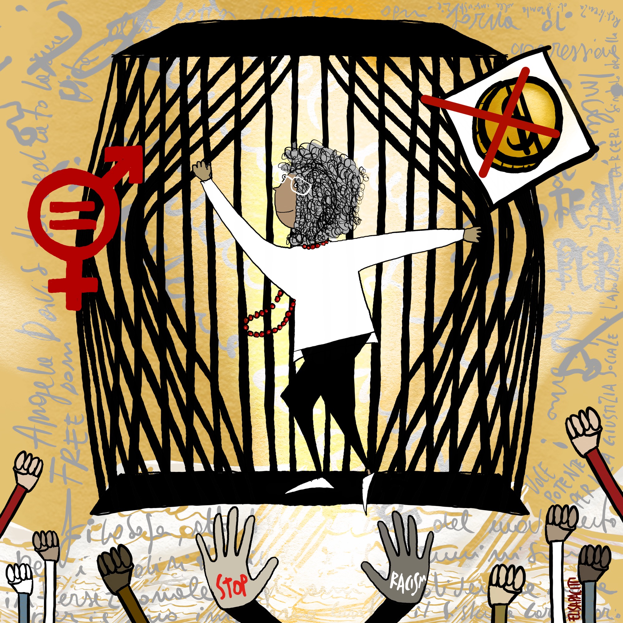 Illustrazione dedicata ad Angela Davis
